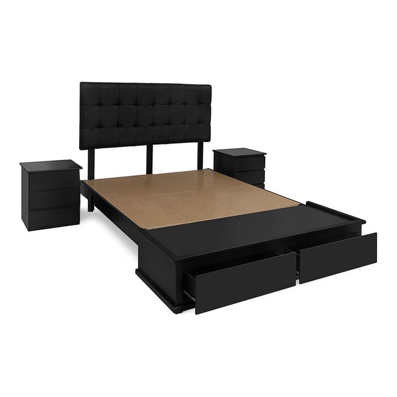cama-con-cabecera-y-cajones-de-almacenamiento-en-color-negro