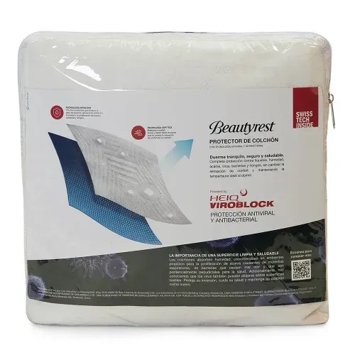 Pack x2 Protector de Colchón Impermeable Beautyrest Heiq Viroblock