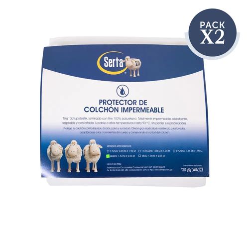 Pack x2 Protector de Colchón Impermeable Serta